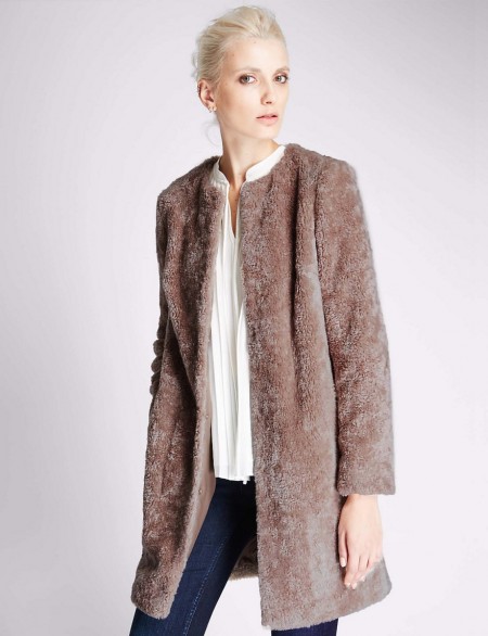M&S – AUTOGRAPH New Faux Fur Overcoat mink. Winter coats – warm outerwear – Marks & Spencer clothing