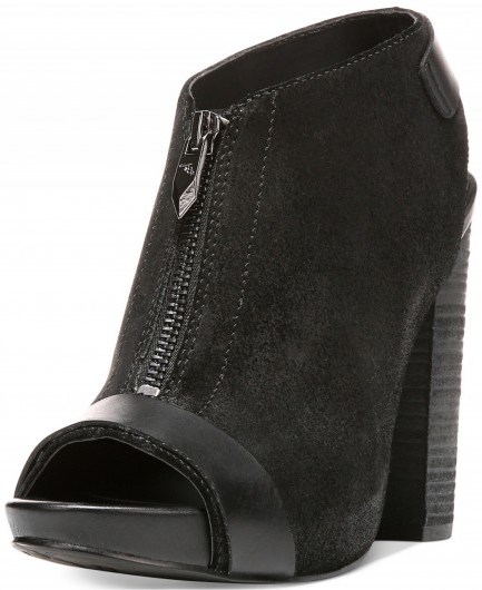 Fergie Rowley Peep-Toe Booties black – as worn by Fergie at Lord & Taylor in New York, 15 October 2015. Peep toe boots | celebrity fashion | star style | what celebrities wear | high heels - flipped