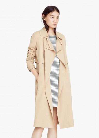 MANGO flowy trench medium brown. Autumn / winter fashion – womens classic style raincoats - flipped