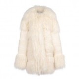 Stella McCartney Fur Free Fur Ivory Ramona Coat. Womens designer coats – warm winter jackets – luxury fashion