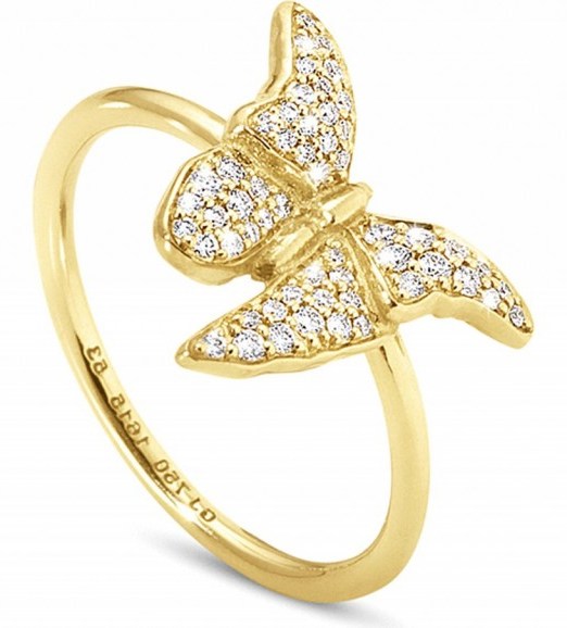 GEORG JENSEN Askill 18ct yellow-gold and pavé diamond ring ~ butterfly rings ~ fine jewellery ~ diamonds - flipped