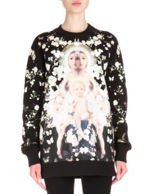 Givenchy Madonna with Baby’s Breath Print Sweatshirt – as worn by Cheryl Fernandez-Versini leaving the X-Factor studios, 25 October 2015. Celebrity fashion | star style | designer printed sweatshirts | what celebrities wear | Cheryl Cole