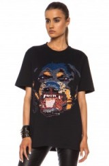 GIVENCHY SEQUIN ROTTWEILER COTTON TEE – as worn by Kendall Jenner attending an event at Saks Fifth Avenue in Beverly Hills, California, 30 October 2015. Celebrity fashion | star style | designer t-shirts | sequined tees | what celebrities wear