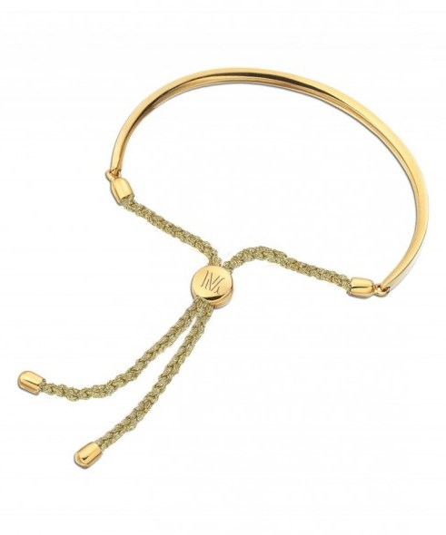MONICA VINADER GOLD VERMEIL METALLIC CORD FIJI BRACELET – designer friendship bracelets – womens jewellery – metallics - flipped