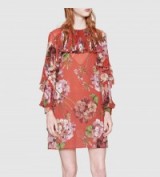 Gucci blooms print silk Georgette dress. Luxe floral dresses | designer fashion