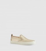 Gucci metallic leather slip-on. Designer shoes | casual footwear | luxe style