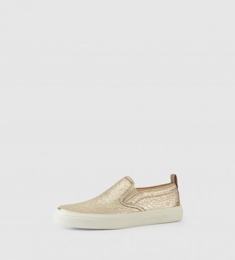 Gucci metallic leather slip-on. Designer shoes | casual footwear | luxe style - flipped
