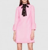Gucci pink silk-wool shirt dress. Designer fashion | luxe style day dresses