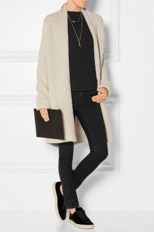 HELMUT LANG Oversized belted wool-blend cardigan. Chunky cardigans | womens knitwear | winter fashion | knitted clothing | casual style - flipped
