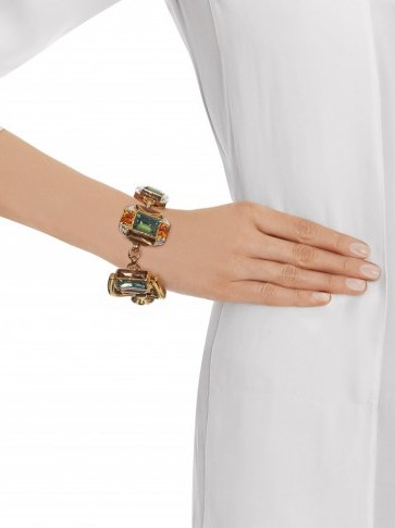 GUCCI Horsebit crystal-embellished bracelet – statemente jewellery – designer fashion jewelry – chunky bracelets – coloured Swarovski crystals - flipped