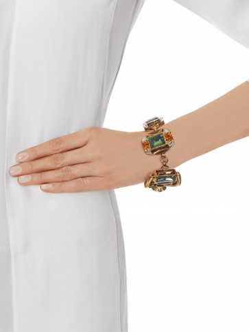 GUCCI Horsebit crystal-embellished bracelet – statemente jewellery – designer fashion jewelry – chunky bracelets – coloured Swarovski crystals