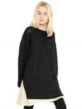 ISABEL MARANT ÉTOILE WOOL & ALPACA BLEND SWEATER in black. Designer fashion | knitted sweaters | womens oversized jumpers | baggy knitwear | winter clothing | side slits