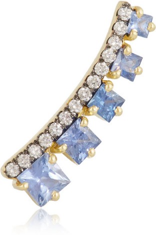 JEMMA WYNNE 18-karat gold, sapphire and diamond ear cuff. Fine jewellery | gemstone ear cuffs | sapphires and diamonds
