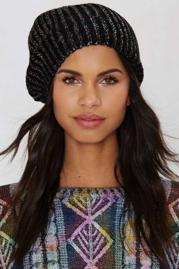 Kalli Coated Beanie black. Knitted beanies | womens hats | winter accessories