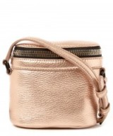 KARA GOLD ROSE SMALL METALLIC PEBBLE LEATHER CROSSBODY BAG – pink metallics – handbags – womens luxury bags