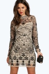 boohoo Kendall Boutique Embellished High Neck Bodycon Dress. Party dresses / occasion fashion / going out glamour / evening wear