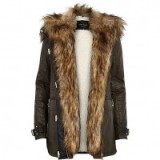 River Island Khaki faux fur trim parka jacket. Winter coats / womens warm jackets / casual fashion