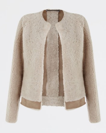 JIGSAW Sheepskin Jacket oatmeal. Warm autumn / winter jackets – womens outerwear – luxe style clothing