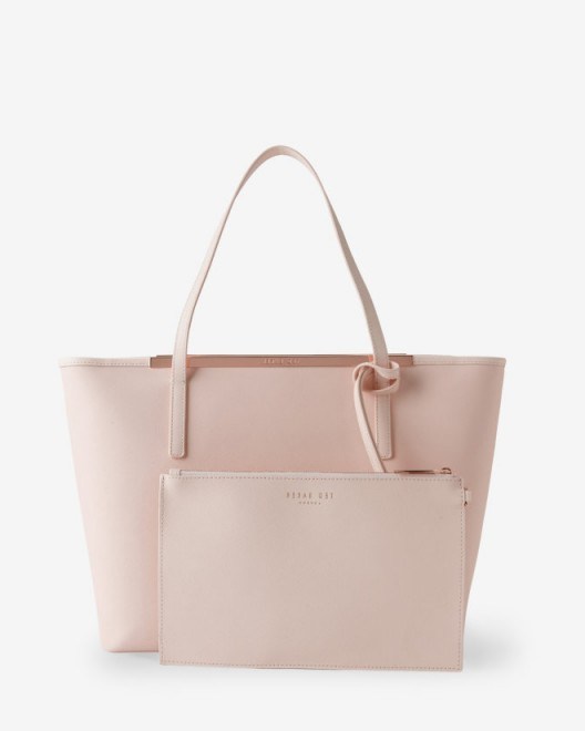TED BAKER – MELANA Leather shopper bag nude pink ~ shoppers ~ weekend bags ~ clutch bags ~ luxe style handbags - flipped