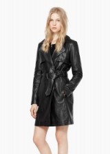 MANGO black leather trench. Womens coats – autumn / winter fashion