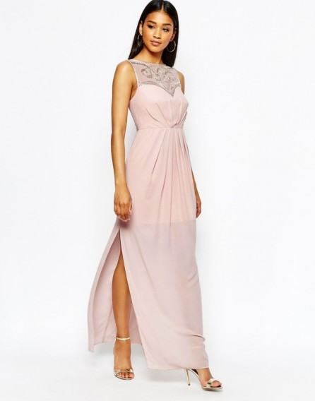 Lipsy Sweetheart Maxi Dress With Embellished Bust pink. luxe style ...
