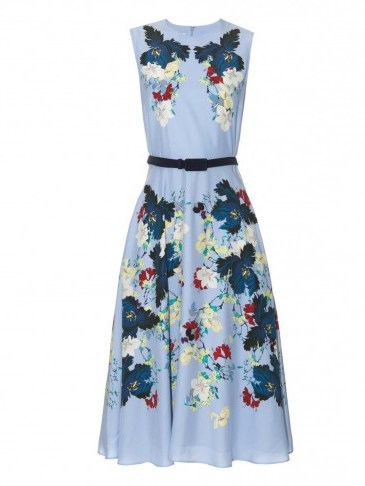 ERDEM Mackenzie Kita Sky-print silk dress ~ floral printed dresses ~ luxury fit and flare ~ designer fashion - flipped