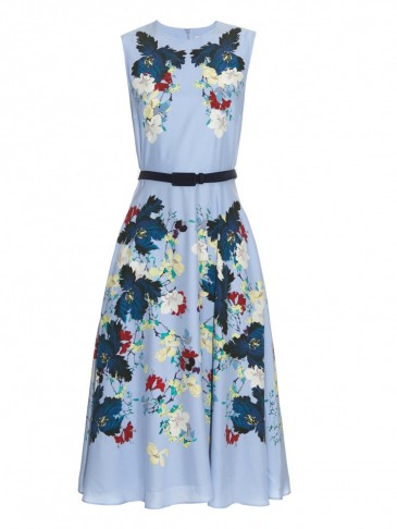 ERDEM Mackenzie Kita Sky-print silk dress ~ floral printed dresses ~ luxury fit and flare ~ designer fashion