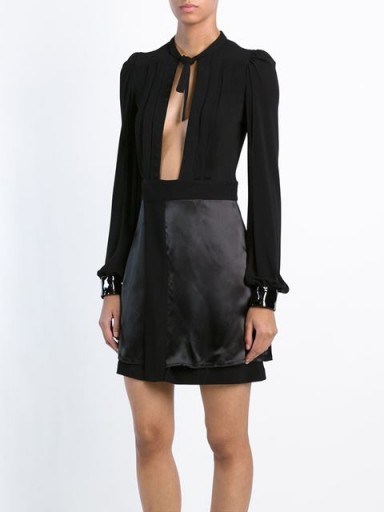 MAISON MARGIELA cut-out blouse dress black. Designer dresses | luxury fashion - flipped