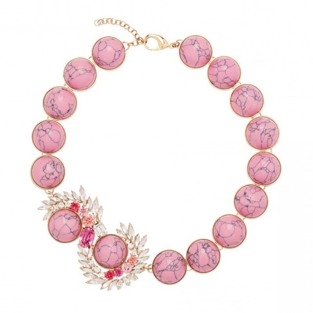 SHOUROUK Marble Pink necklace – as worn by Lea Michele on Scream Queens. Celebrity jewellery | designer necklaces | what celebrities wear | star style - flipped