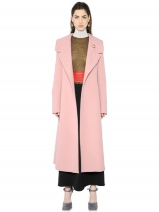 Miranda Kerr’s Paris street style, 6 October 2015…MARNI DOUBLE WOOL CREPE COAT in rose pink. Celebrity fashion | designer coats | winter outerwear | star style | what celebrities wear