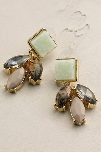 Luxe style fashion jewellery ~ ANTHROPOLOGIE marvella earrings. Luxury looking statement jewelry ~ chanderlier earrings - flipped