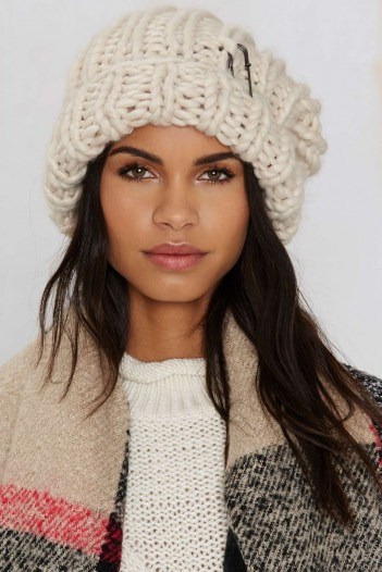 Milla Knit Beanie – Ivory. Womens hats | knitted beanies | winter accessories - flipped