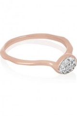 MONICA VINADER Siren rose gold-plated diamond ring. Pave diamonds | jewellery | stacking rings