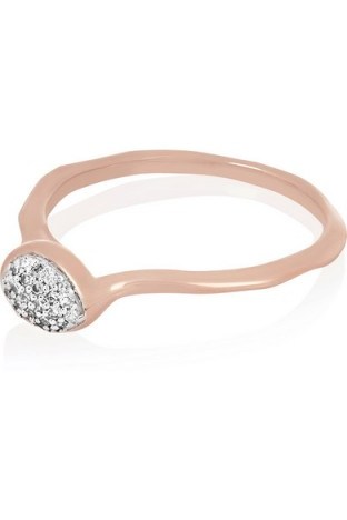 MONICA VINADER Siren rose gold-plated diamond ring. Pave diamonds | jewellery | stacking rings - flipped