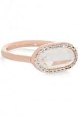 MONICA VINADER Vega rose gold-plated, diamond and rock crystal ring. Jewellery | crystals | rings