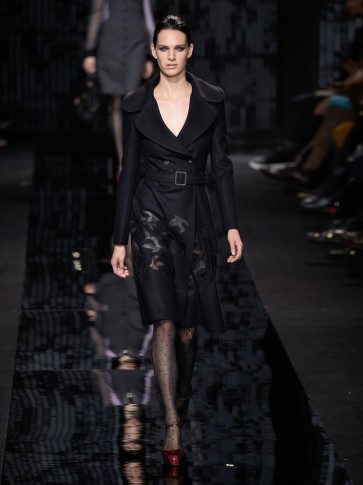 DIANE VON FURSTENBERG Mural coat black. Autumn / winter coats – designer outerwear – chic style fashion