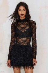 Nasty Gal Lace for Words Keyhole Blouse black. Semi sheer blouses | womens tops