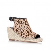 KG Kurt Geiger NELLY Tan Mid Heel Espadrille Wedges – as worn by Chris Martin’s girlfriend actress Annabelle Wallis out in Malibu, 28 October 2015, Celebrity fashion | casual star style | what celebrities wear | animal print wedge heels | slingback shoes