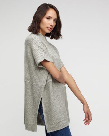 JIGSAW Knit Tabard grey. Autumn / winter knitwear – womens oversized jumpers – high neck tabards – knitted fashion - flipped