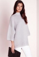 Missguided grey oversize drop shoulder jumper. Autumn / winter style – knitted fashion – knitwear – oversized jumpers