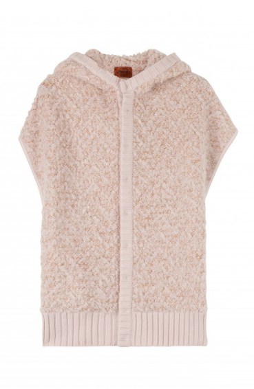MISSONI Oversized Vest with Wool pale pink. Knitted cardigans – jackets | hooded knitwear | fashion - flipped