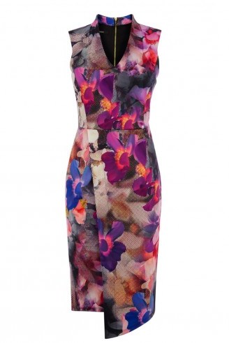 OASIS – photographic pencil dress. flower prints / printed dresses - flipped