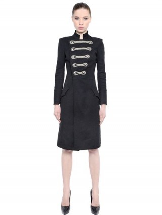 PIERRE BALMAIN EMBELLISHED COTTON GABARDINE COAT ~ designer military style coats ~ luxury outerwear ~ winter fashion - flipped
