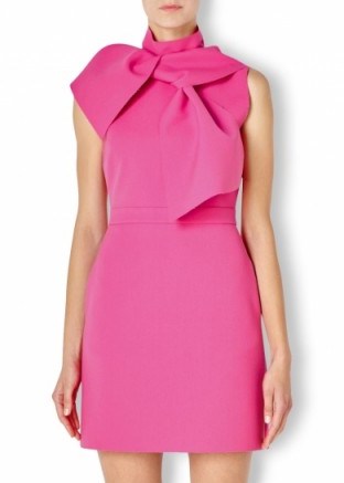 MSGM Pink neck-tie crepe dress ~ dream dresses ~ designer fashion - flipped