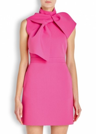 MSGM Pink neck-tie crepe dress ~ dream dresses ~ designer fashion