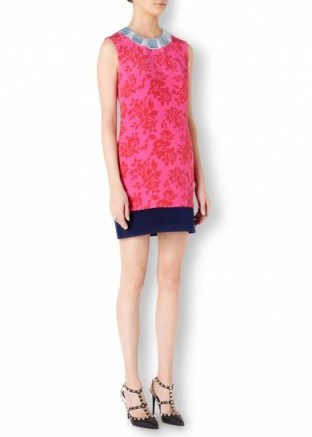 MARY KATRANTZOU Plastica floral-print silk mini dress bright pink. Designer dresses ~ textured fabrics ~ luxury clothing - flipped