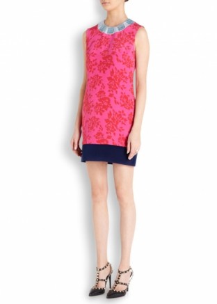 MARY KATRANTZOU Plastica floral-print silk mini dress bright pink. Designer dresses ~ textured fabrics ~ luxury clothing