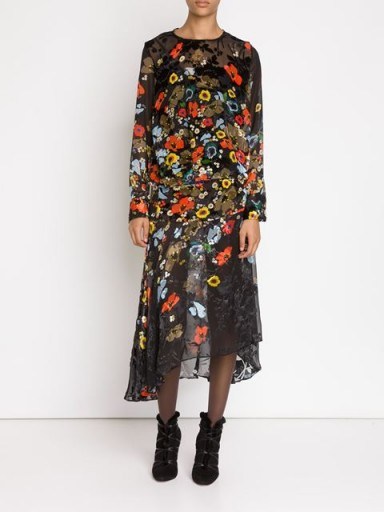 PREEN BY THORNTON BREGAZZI poppy flowers print dress – as worn by Olivia Palermo in Dublin, 9 October 2015. Celebrity fashion | style icons | designer floral dresses | what celebrities wear - flipped