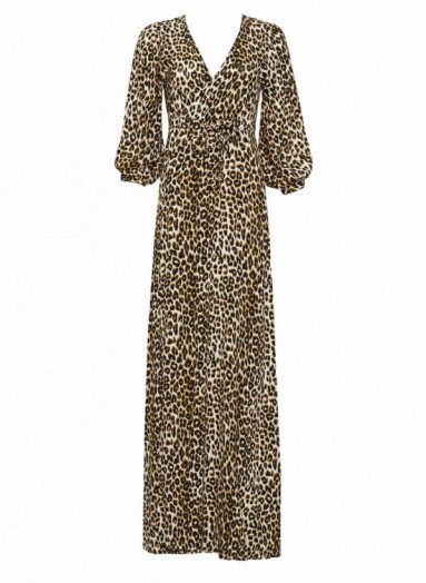 FAITHFULL THE BRAND – BONNIE & CLYDE MAXI PRIMITIVE ANIMAL – as worn by Vanessa Hudgens out in West Hollywood, 23 October 2015. Celebrity fashion | long leopard print dresses | star style | what celebrities wear - flipped