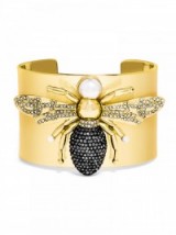 Olivia Palermo x Bauble Bar Queenbee Cuff. Insect jewelry | celebrity fashion cuffs | crystal beacelets | bee motif | affordable luxe